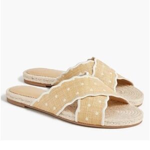 J. Crew Factory Scalloped Polka-Dot Slide Sandals Size 6